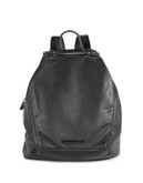 Steve Madden Asymmetrical Faux Leather Backpack - BLACK