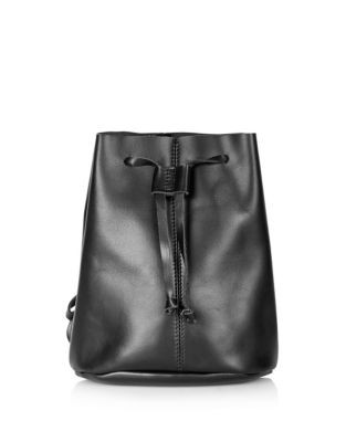 Topshop Mini Leather Backpack - BLACK