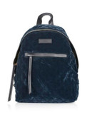 Topshop Bristol Velvet Backpack - NAVY BLUE