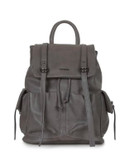 Topshop Pebbled Faux Leather Backpack - GREY