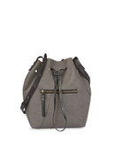 Kenneth Cole Dover Street Leather Bucket Tote - CHARCOAL/RUST