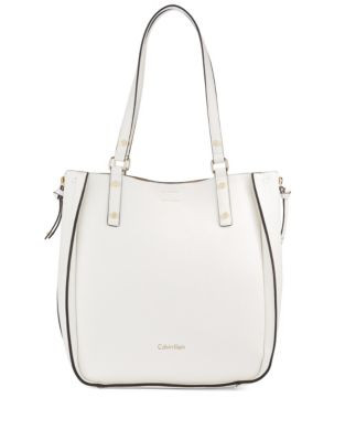 Calvin Klein Reversible Bucket Bag with Pouch - WHITE