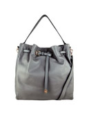 Cole Haan Small Leather Bucket Bag - DARK SILVER