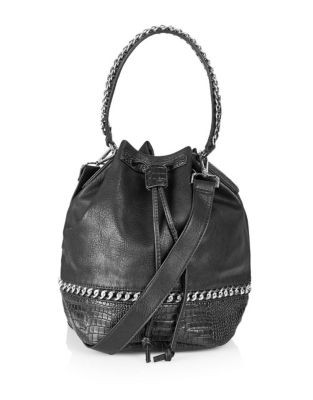 Topshop Chain Detail Bucket Bag - BLACK