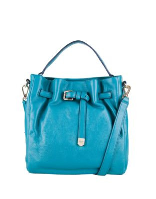Cole Haan Expanded Leather Bucket Bag - TEAL