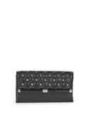Diane Von Furstenberg Studded Leather Envelope Clutch - BLACK
