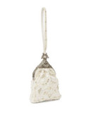Moyna Small Beaded Antique Purse - IVORY/SILVER
