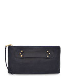 She + Lo Next Chapter Leather Clutch - NAVY