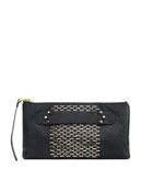 She + Lo Next Chapter Leather Stud Clutch - BLACK