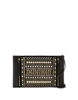 Vince Camuto Bailey Leather Clutch - BLACK