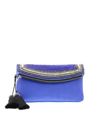 Vince Camuto Bessy Leather Clutch - ULTRA VIOLET