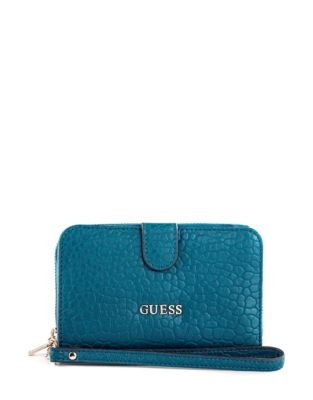 Guess Frankee Wristlet Clutch - PEACOCK