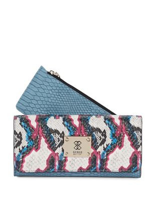 Guess Angela Large Flap Clutch - OXFORD MULTI