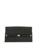 Diane Von Furstenberg Diamond Dust Leather Envelope Clutch - BLACK