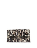 Diane Von Furstenberg Leopard Leather Envelope Clutch - VINTAGE LEOPARD