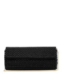 Reiss Beaded Clutch with Chain Strap - BLACK