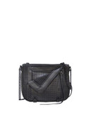 She + Lo Perforated Leather Crossbody Bag - BLACK