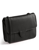 Derek Alexander Foldover Leather Crossbody Bag - BLACK