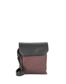 Kenneth Cole Saffiano Leather Crossbody Bag - BRICK/BLACK