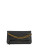 Calvin Klein Foldover Topstitch Leather Clutch - BLACK