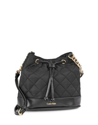 Calvin Klein Florence Quilted Crossbody Bag - BLACK/GOLD