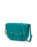 Lauren Ralph Lauren Tate Leather Messenger Bag - BLUE