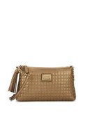 Calvin Klein Quilted Leather Crossbody Bag - ANTIQUE BRONZE