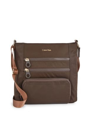 Calvin Klein Nylon Messenger Bag - CHOCOLATE