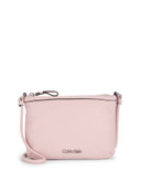 Calvin Klein Textured Leather Crossbody - DUSTED ROSE