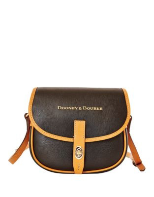 Dooney & Bourke Leather Turnlock Crossbody - BLACK