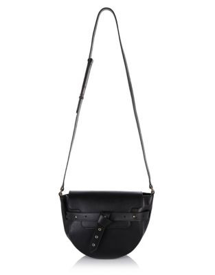Meli Melo Clemence Leather Saddle Crossbody Bag - BLACK