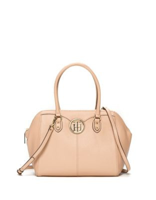 Tommy Hilfiger Maggie Pebble Leather Satchel - NUDE