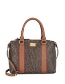 Calvin Klein Vintage-Look Logo Handbag - BROWN/KHAKI/LUGGAGE