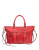 She + Lo Perforated Leather Satchel Bag - RED