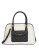Calvin Klein Saffiano Leather Satchel Bag - WHITE/BLACK