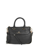 Vince Camuto Dean Pebbled Leather Small Satchel - BLACK