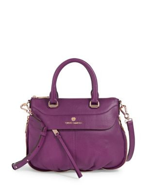 Vince Camuto Dean Pebbled Leather Small Satchel - MULBERRY