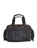 Derek Alexander Nylon and Leather Top Zip Bag - BLACK