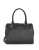 Calvin Klein Key Item Leather Satchel - BLACK/SILVER