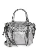 Tyoulip Sisters Lustre Small Box Leather Bag - METALLIC SILVER