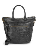 Liebeskind Zoe Croc Textured Leather Bag - BLACK