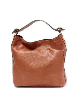B Brian Atwood Colette Leather Bag - COGNAC/RED