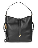 Lauren Ralph Lauren Crawley Leather Hobo Bag - BLACK