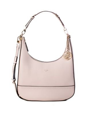 Guess Faux Leather Crossbody Hobo - NUDE