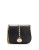 Calvin Klein Studded Leather Saddle Bag - BLACK/GOLD