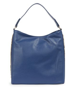 Kensie Faux Leather Chain Hobo - NAVY