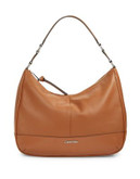 Calvin Klein Leather Hobo Bag - LUGGAGE