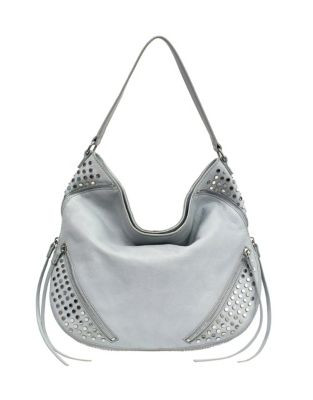 She + Lo Rise Above Leather Hobo Bag - GREY