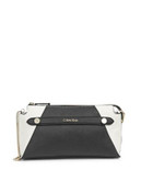 Calvin Klein Concord Leather Shoulder Bag - BLACK/WHITE