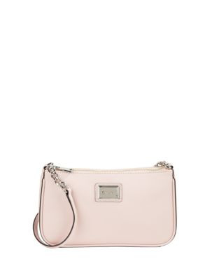 Calvin Klein Saffiano Leather Crossbody Bag - DUSTED ROSE